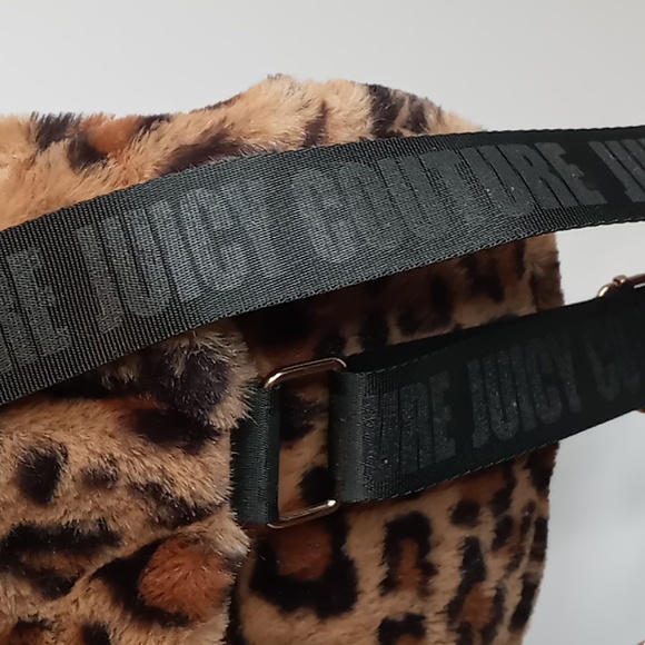 Juicy Couture -Faux Fur Cheetah Backpack w/Gold Sequins - Brown Tan Gold - Picture 3 of 11